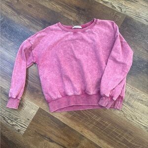 Zenana Outfitters Pink Crew Neck Sweater